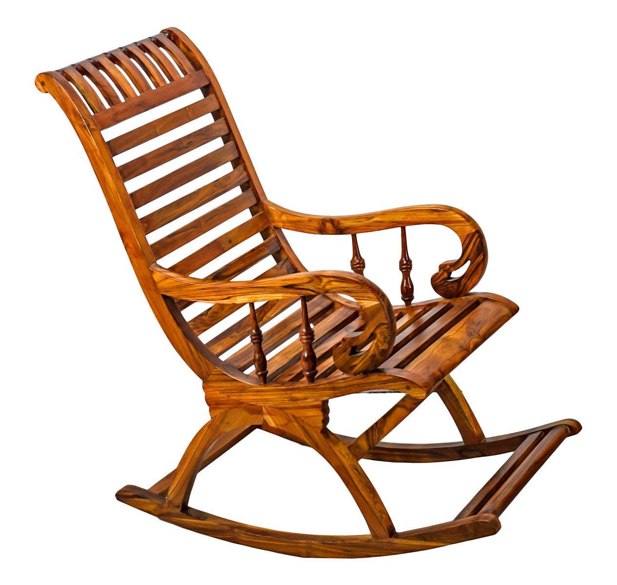 ART AND CRAFT INDIA Wooden Sheesham Rocking Chair Easy Chair