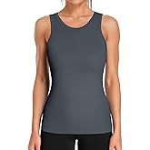 ATTRACO Workout Tank Tops for Women Seamless Full Length Gym Tops Athletic Yoga Top Built in Bra