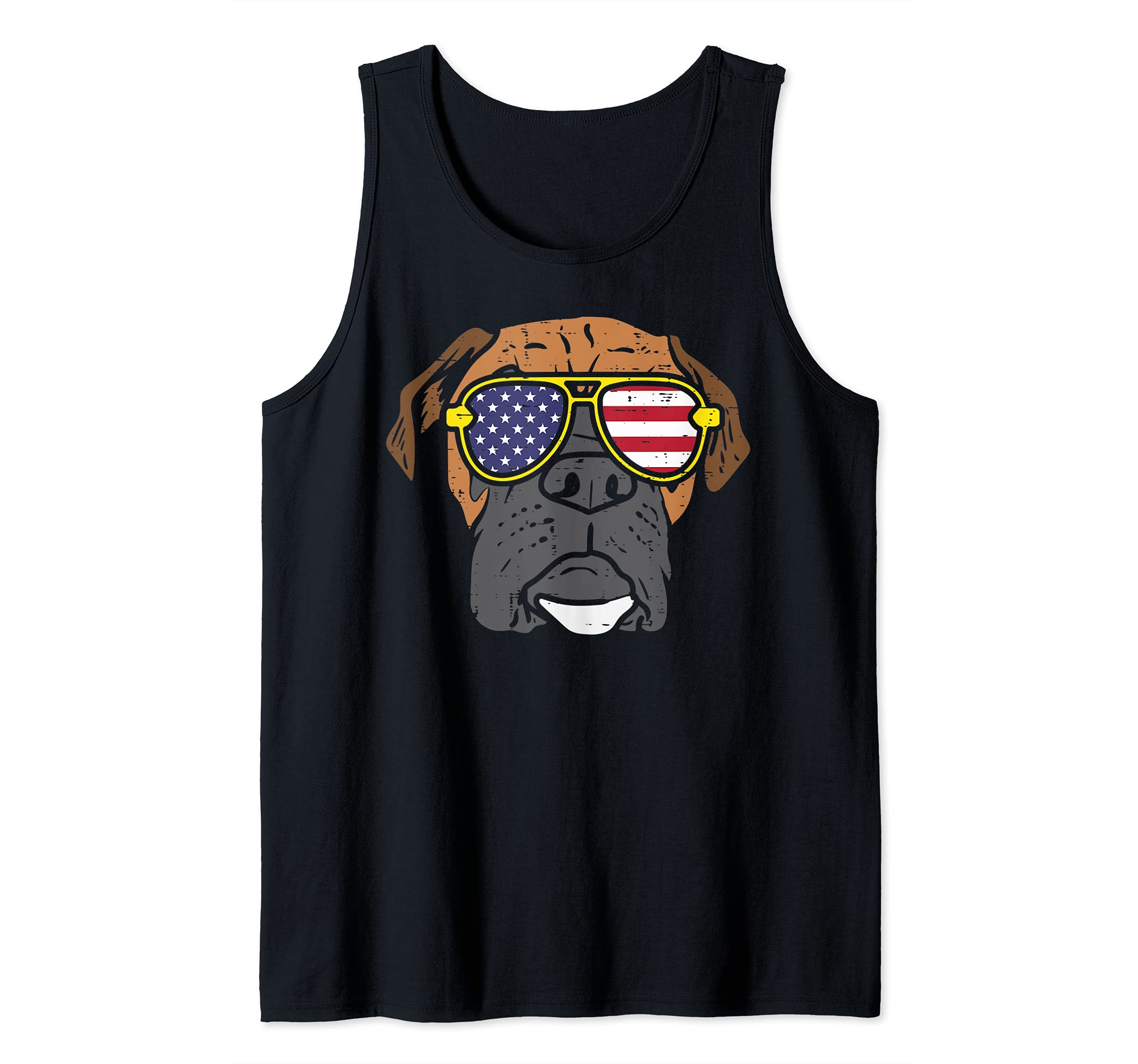 Boxer Dog Sunglasses American USA 4th Of July Fourth Dog Tank Top