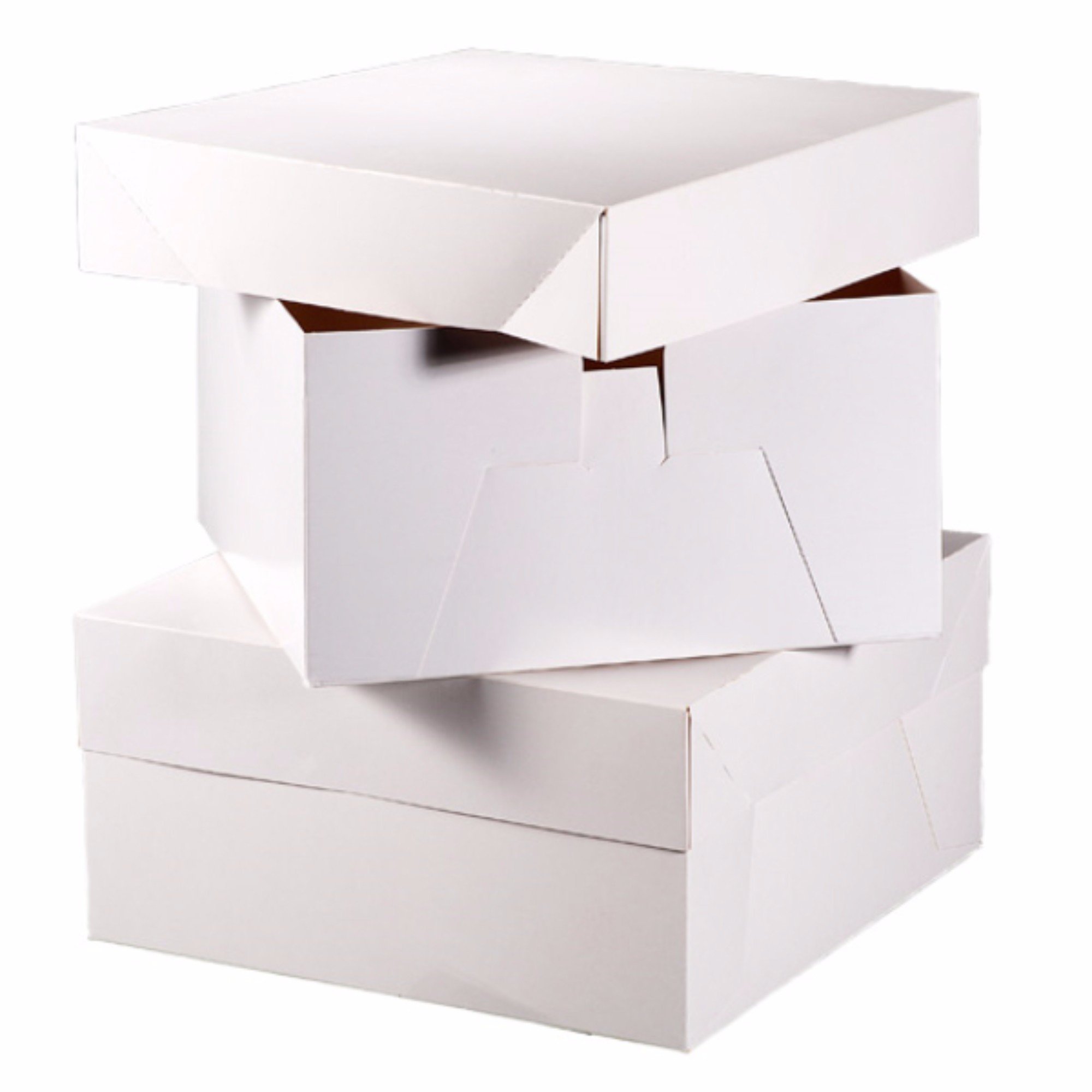 CLUB GREEN 14" CAKE SQ. BOX WHITE 355X355X152MM, Card, 35.5 x 35.5 x 10 cm