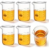 ULAB Scientific Glass Beaker Set, Vol. 300ml, 3.3 Borosilicate Griffin Low Form with Printed Graduation, Pack of 6, UBG1023