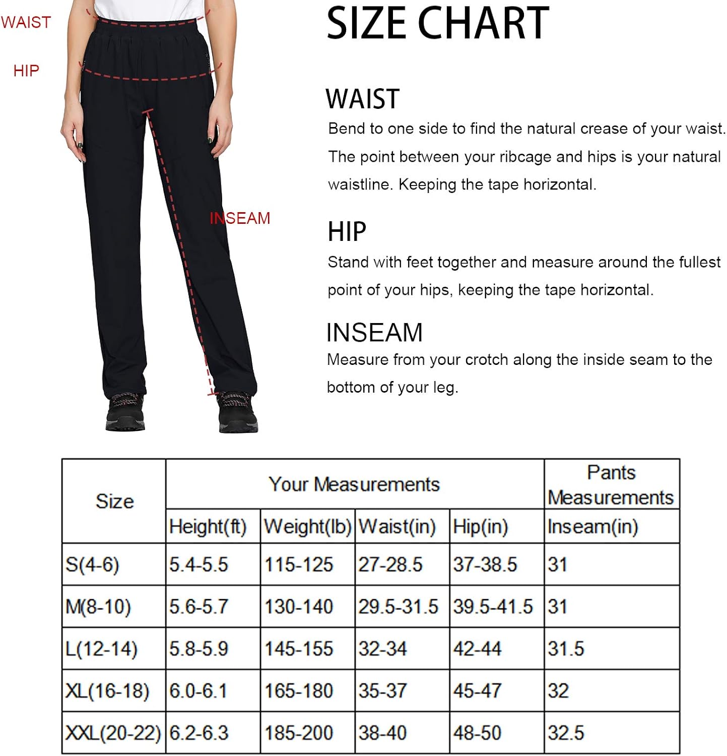 Libin Women's Quick Dry Hiking Pants Lightweight Outdoor Drawstring Joggers Athletic Pants, Water Resistant, Stretch, UPF 50: Clothing