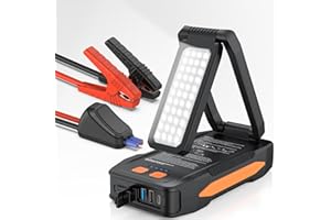 BIZEWO Car Battery Jump Starter 6000A Jump Box (8.0L Gas/6.5L Diesel) - Foldable Warning Triangle Portable Car Jump Starter - 12V Jumper Starter with Safety Jumper Cables, Fast Charge, Gifts for Men