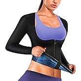 Sauna Suit Shirt for Women Weight Loss Sweat Waist Trainer Vest Workout Compression Tank Top Body Shaper