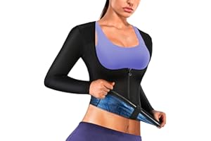 BXVX Sauna Suit Shirt for Women Weight Loss Sweat Waist Trainer Vest Workout Compression Tank Top Body Shaper