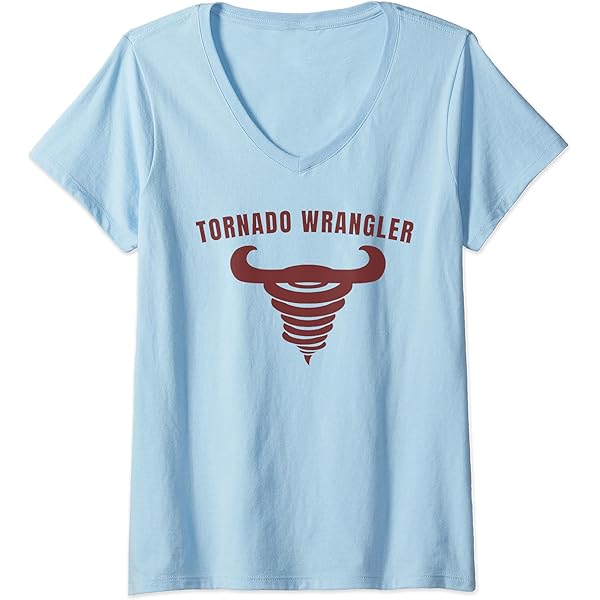 Amazon.com: Womens TORNADO WRANGLER Funny design V-Neck T-Shirt