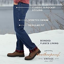 Weatherproof Vintage Fleece Lined Mens Jeans