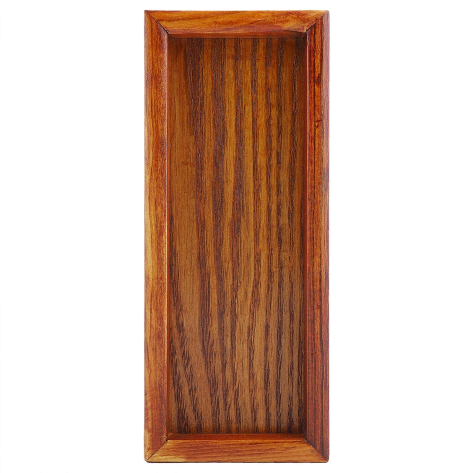 Wooden Serving Tray, Square Wood Water Drinks Tea Fruit Platters Serving Plate Decorative Breakfast Trays Dish for Hotel Home(20 * 8cm)