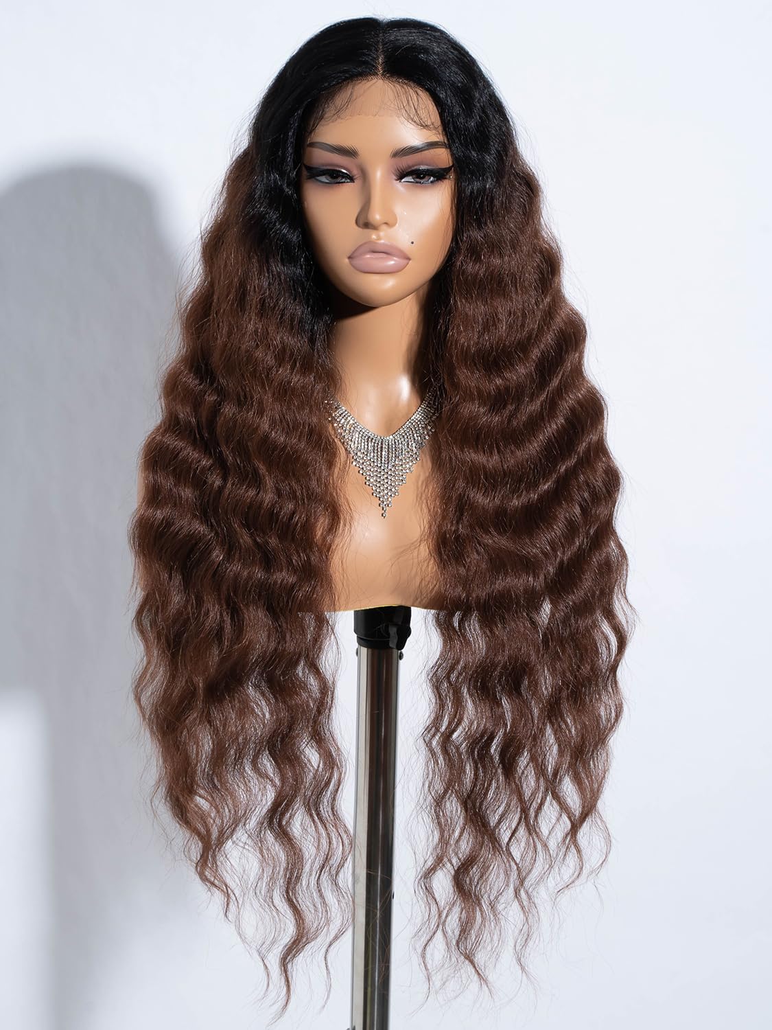 Joedir Lace Front Wig Long Wavy Wigs for Women 30 Inches Deep Part Cury Wave Wig Natural Looking Synthetic Heat Resistant Fiber Wig for Daily Party Use — image 1