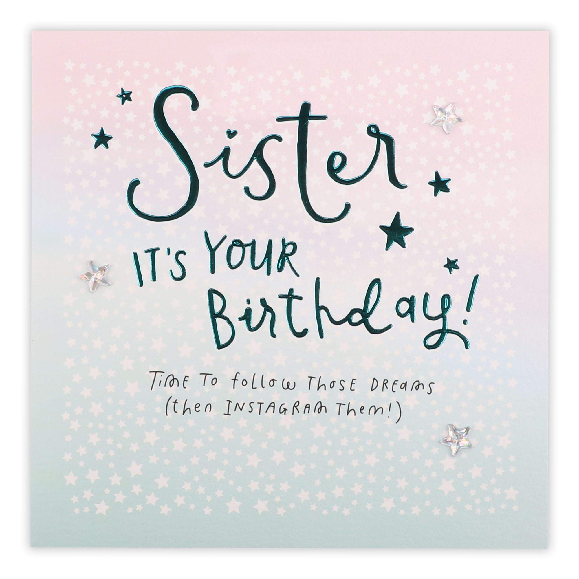 Clintons: All Over Stars Sister Birthday Card 159x159mm 1167196 multi