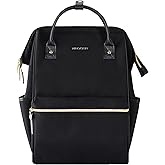 KROSER Laptop Backpack 17" Stylish Backpack Water Repellent College Casual Daypack with USB Port Travel Business Work Bag for Men/Women-Black