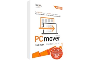 Laplink PCmover Business Standard - PC to PC Migration Software - 5 Use License - Automatic Migration of New PCs - Includes Optional SuperSpeed USB 3.0 cable
