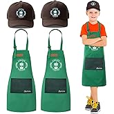 Zoooyawn 2 Sets Barista Halloween for Kids Costume Coffee Costume Apron and Hat for Halloween Kitchen Cooking
