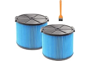 2 Pack VF3500 Replacement Filter Compatible with Ridgid 3-4.5 Gallon Wet Dry Vacuums, 3-Layer Pleated Fine Dust Filter for WD