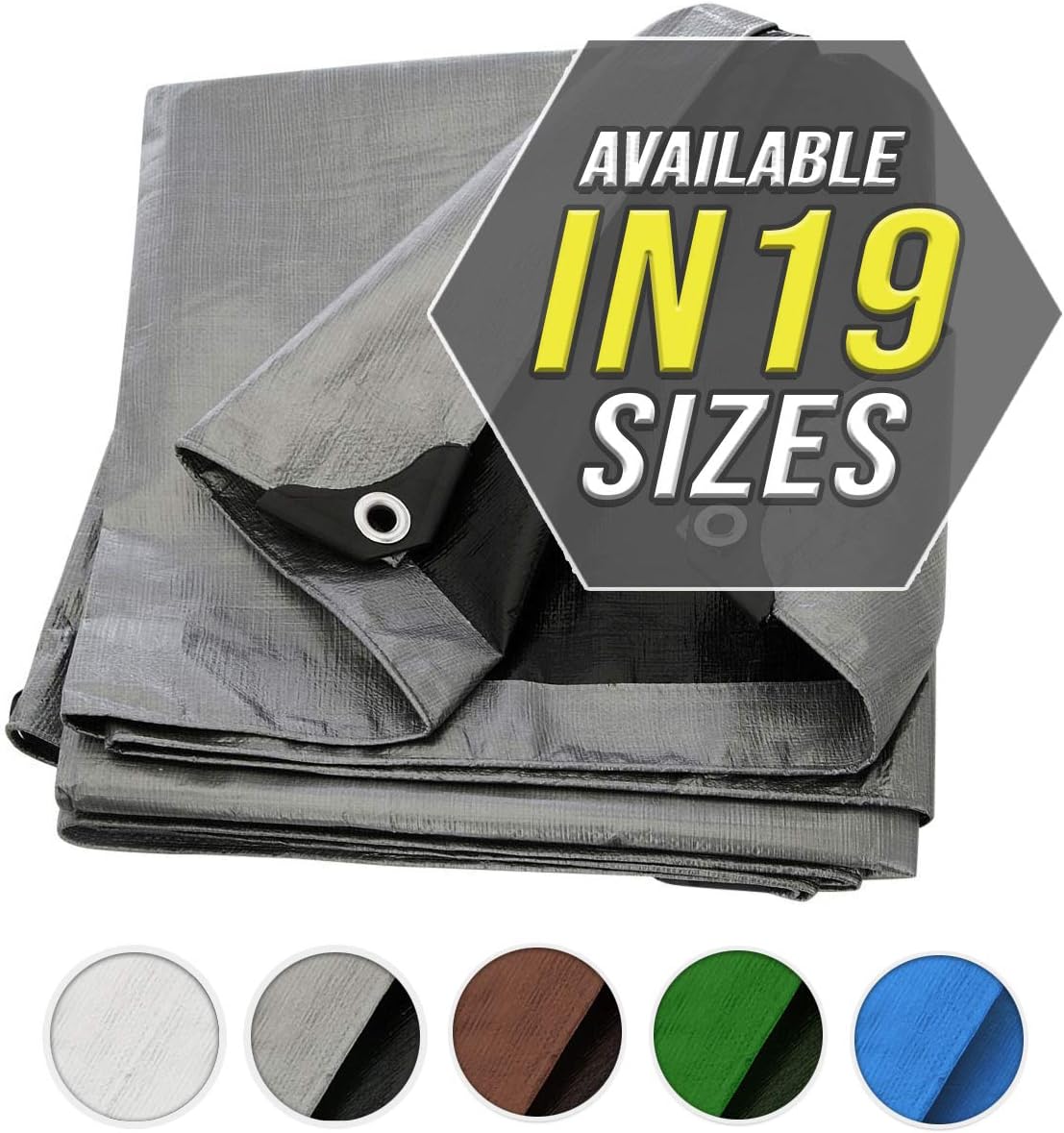 Tarp Cover 6X8 Silver/Black 2Pack Extremely Heavy Duty 20 Mil Thick