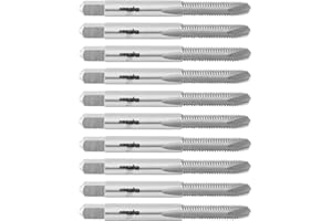 Accusize Industrial Tools M6x1.0 H.S.S. Metric Spiral Point Taps, 2 Flute, Fully Ground, 10 Pcs/Set, American Standard, Spt-6