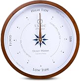 Tabic Planeteco Ocean Master Tide Clock - Stylish Home Decor Accessory with High-Low Tide Display - Elegant Wall Clock Design - Ideal for Planning Beach and Ocean Activities - Dark Stain