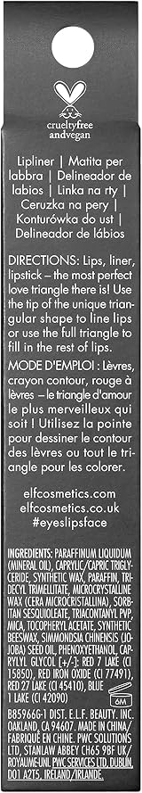 e.l.f. Love Triangle Lip Filler Liner 2-in-1 Lip Liner Pencil Hot Pink view 6