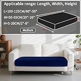 Teynewer Sofa Seat Cushion Covers Velvet Stretch Non Slip 2 Seater Blue view 2