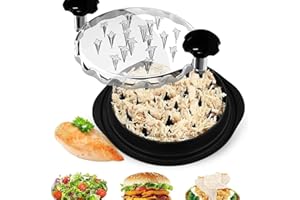 Chicken Shredder,Chicken Breast Shredder Tool Twist with Brush&Fork,Meat Grinder Anti-Slip Strip Ergonomic Handle, Dishwasher