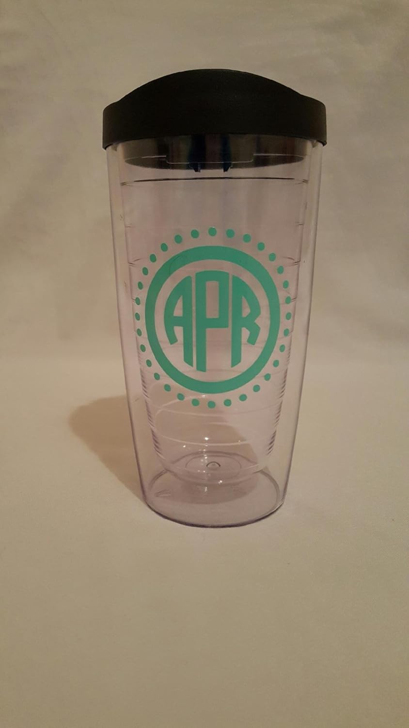 Monogram Coffee Mug 16 oz Circle Monogram Tumbler