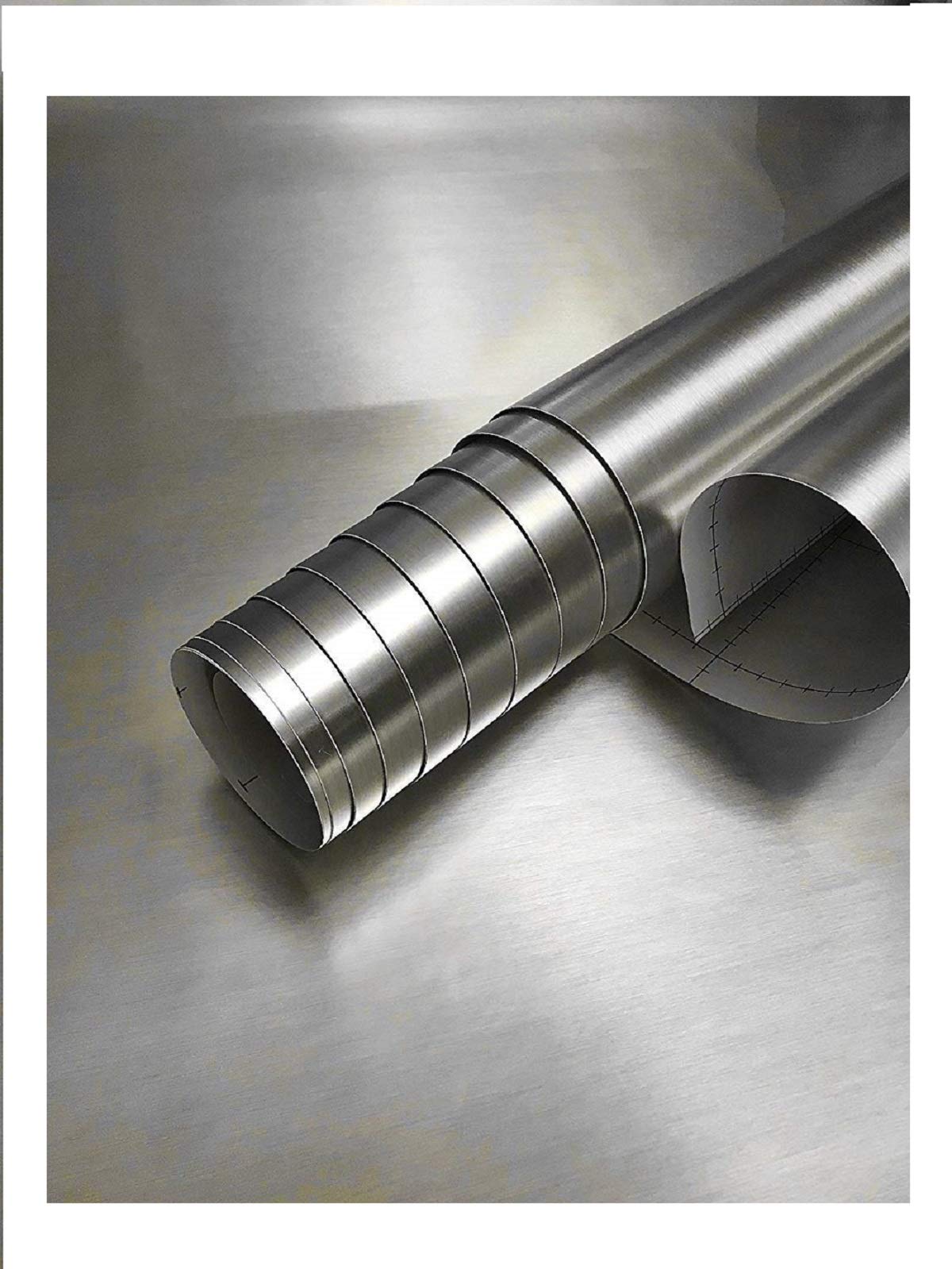 EZ FAUX DECOR Brushed Stainless Steel Nickel Self Adhesive Dishwasher