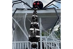 SULCAR Halloween Decorations Dead Victim Props, Hanging Dead Body Halloween Prop with Caution Tape, Scary Fake Corpse Bag for Outdoor/Indoor Haunted House Crime Scene Body Props Decor (60" Large Size)