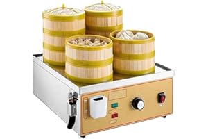 Four-Hole Electric Food Steamer, Commercial Steamed Buns Machine, Stainless Steel Home Food Steaming Machine