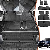 xipoqix Cargo Liner Floor Mat Compatible with 22-25 Mitsubishi Outlander 7 Seat Back Seat Protector Cargo Mat Replacement for 22-25 Mitsubishi Outlander Accessories (Cargo Mat+Backrest Mat+Floor Mat)
