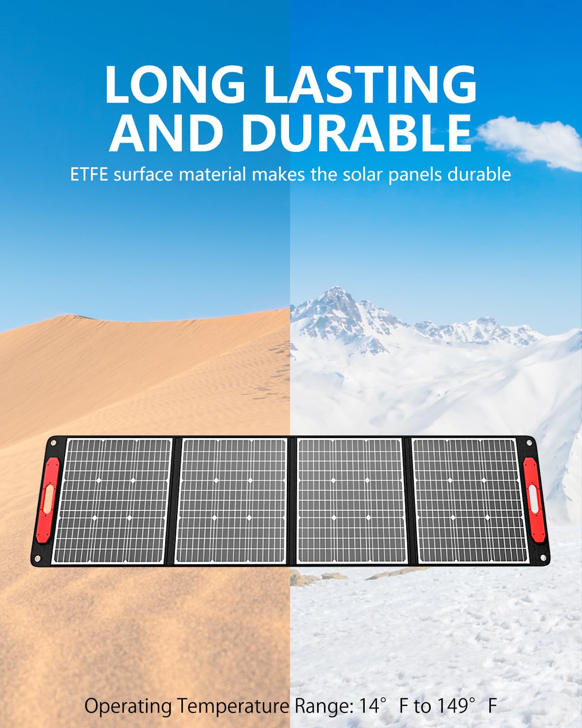 ELECAENTA 300W Portable Solar Panel for Power Station Generator, 25% High Efficiency, Ultra Lightweight, 39V Foldable ETFE Portable Solar Charger for Outdoor RV Camping Off-Grid Rooftops Emergency