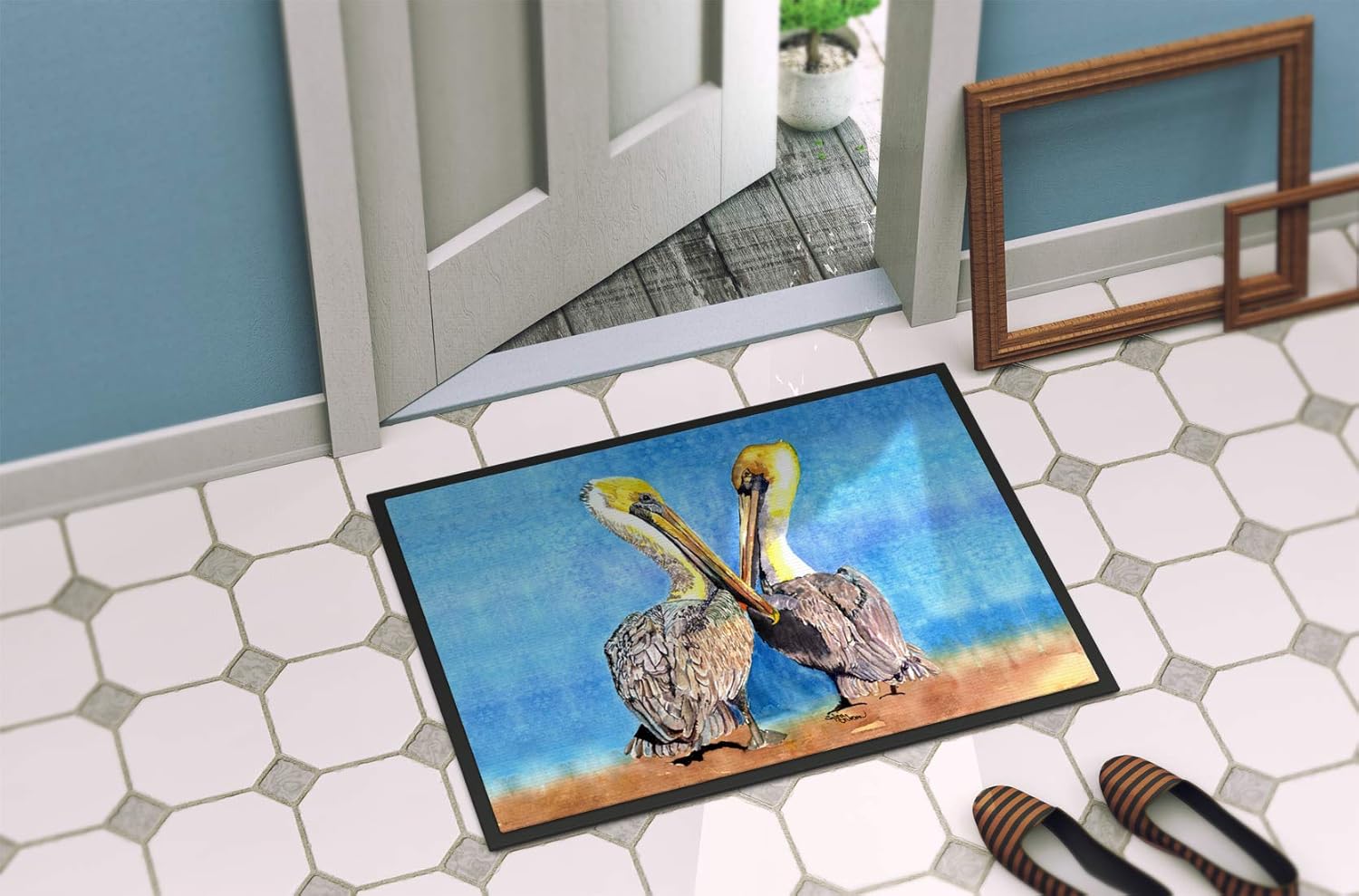 Caroline's Treasures 8539-MAT Pelican Indoor or Outdoor Mat 18x27 8539 Doormat, 18H X 27W, Multicolor