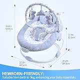 LADIDA First Baby Bouncer Teddy Bear Design Soothing Music Newborn view 8