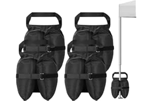 HAZBEN Sturdy Heavy Duty Sand Bags Canopy Weights(120lbs) Set of 4, 420D Oxford Pop Up Tent Sand Bags Beach Umbrella Canopy Legs Gazebo Sun Shelter (Black)