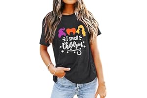 Binshre Halloween Shirts for Women Hocus Pocus Shirt Sanderson Sisters Funny Momster Halloween Graphic Tees