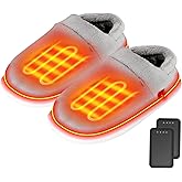 Heated Slippers - Foot Warmer for Men & Women, Electric Heating Slippers, Upgraded 4000mAh Battery Pack