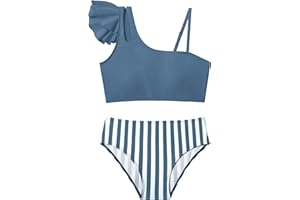 Doumlop Girls Swimsuits Bikini Set, Kids Bathing Suit for Girls Ruffle Two Piece Girls' Swimwear with Adjustable Strap