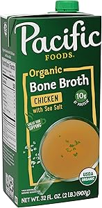 Pacific Foods Organic Chicken Bone Broth With Sea Salt, 32 oz Carton