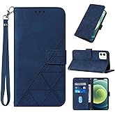 Moment Dextrad for iPhone 12 Wallet Case/for iPhone 12 Pro Wallet Case,[Kickstand][Wrist Strap][Card Holder Slots] TPU Interior Protective PU Leather Folio Flip Cover (Blue)