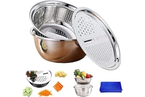 Germany Multifunctional Stainless Steel Basin, 5-in-1 Stainless Steel Shredding & Drainage Chopping Basin, Vegetables Drainag