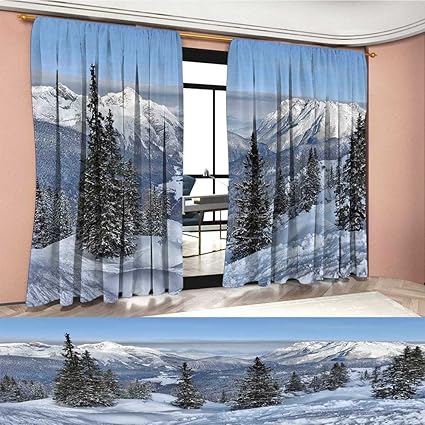 Ledforddecor Winter Window Curtain Drape Epic Winter Landscape