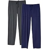DAVID ARCHY Mens Pajama Pants Bamboo Rayon Lightweight Sleep Bottoms, Breathable Lounge Pants with Pockets Comfy PJs, 2 Pack