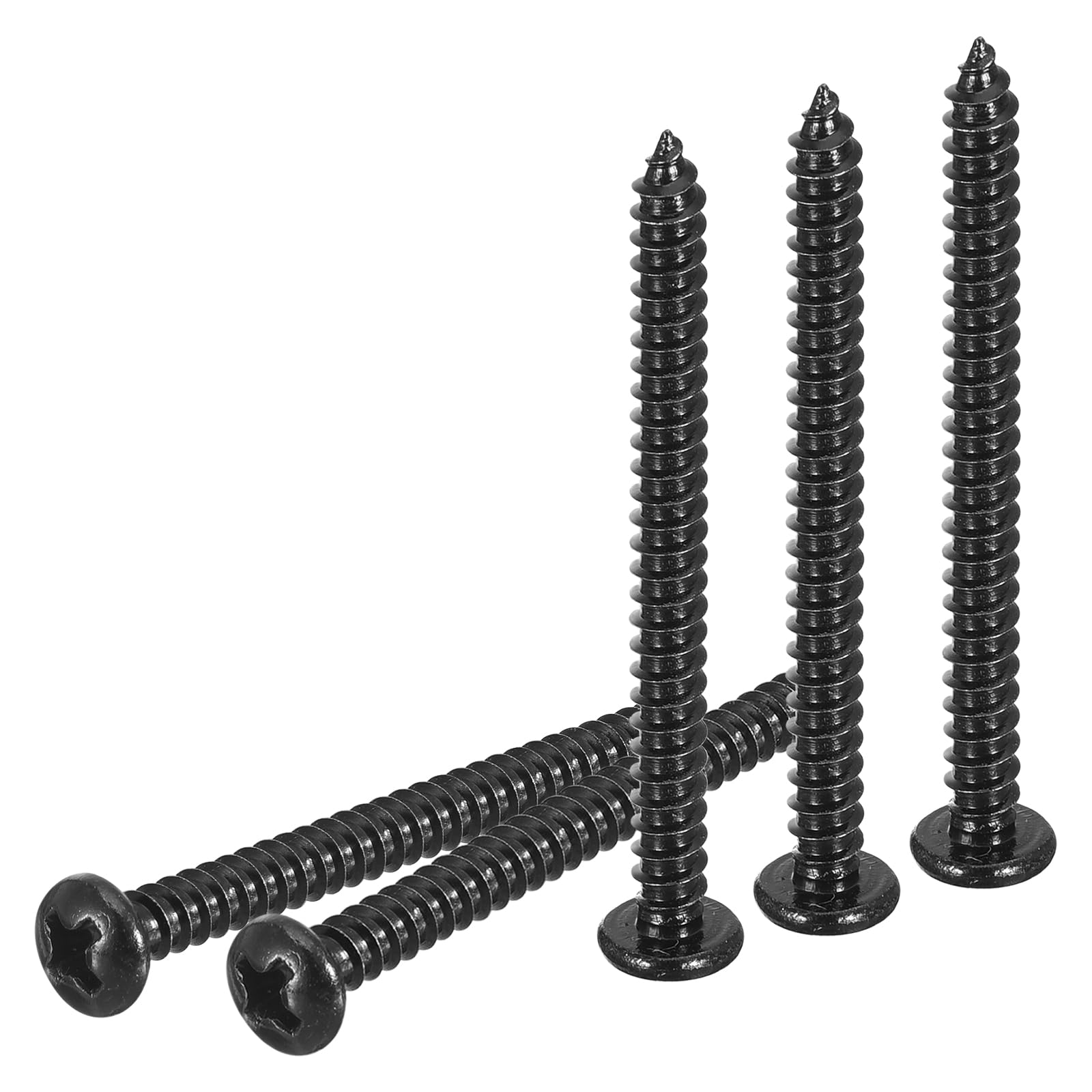 DTGN #6x1-1/2" Phillips Pan Head Self-tapping Screw - 100Pack - Black Oxide 304 Stainless Steel Sheet Metal Screws Wood Screws — image 1