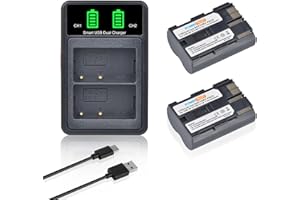 PowerTrust 2-Pack BP-511 BP-511A Battery and Dual USB Charger for Canon EOS 5D, 50D, 40D, 20D, 30D, 10D, Digital Rebel, D60, 