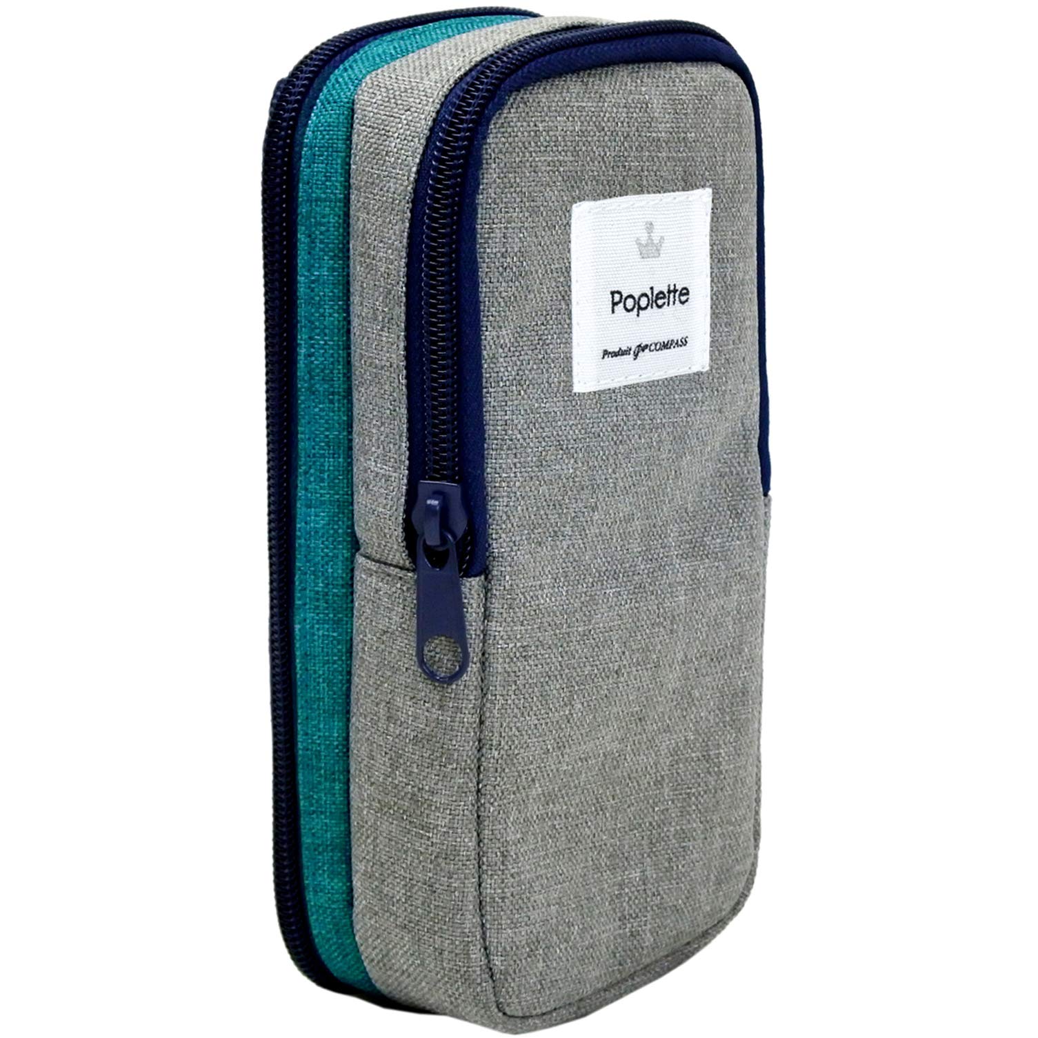 ニッケン文具 ペンケース Poplette タテヨコ ブルー×グレー PLP1-BG商品画像