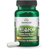 Swanson Maximum Strength Peak ATP, 400 mg, 30 Veggie Capsules | For Athletes and Active Adults Seeking Performance and Recovery Support, Supports Cellular Energy and Healthy Blood Flow