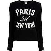 Cinq à Sept womens Paris New York Graphic Crewneck Pullover