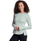 Avalanche Women's Long Sleeve T-Shirt Super Soft Lightweight Hiking Top with Thumbholes Transitional Crewneck Running Top Arctic Surf Stripe L