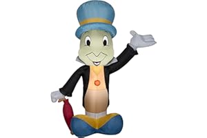Gemmy Airblown Disney Limited Edition Jiminy Cricket S LG Disney, 6 ft Tall, Black