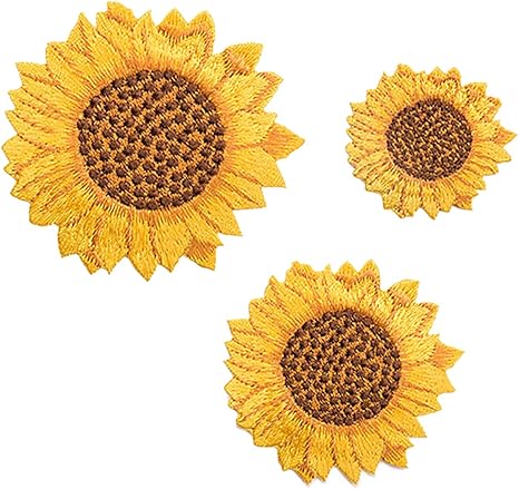 Amazon Hiraism アイロンワッペン ひまわり 花 ワッペン 刺繍 アップリケ パッチ 3ピース ワッペン アップリケ 通販