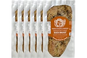 ANGEL'S SALUMI & TRUFFLES Angel's Salumi Smoked Dry-Cured Duck Breast "Prosciutto" – 10.5-12oz Gourmet Artisanal Charcuterie – Humanely Raised, Antibiotic & Hormone-Free, Vegetarian Fed, Phosphate-Free (10.5-12oz (Pack of 6))
